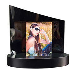 Glasbild mit <br>Design<br>LED Sockel