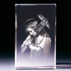 Glasblock - Jesus mit Kreuz