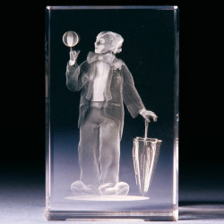 Glasblock - Clown mit Ball