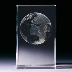 Glasblock - Weltkugel - 3D Motiv