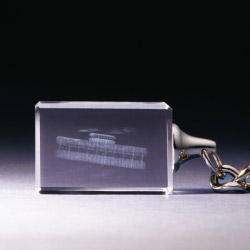 Schlüsselanhänger Glasanhänger Glasblock für Lasergravur Rechteck Pokal 3 cm 