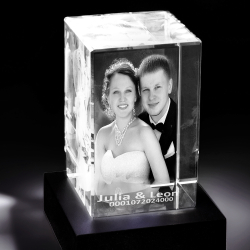 Foto in 3D Portrait-Glasblock - max. 2 Personen