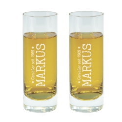 2 x Schnapsglas L mit Gravur