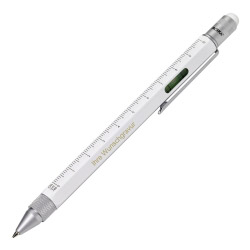 Kugelschreiber Troika Construction mit Gravur - weiß