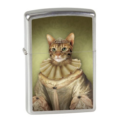 ZIPPO Feuerzeug - Katzen-Prinzessin oliv