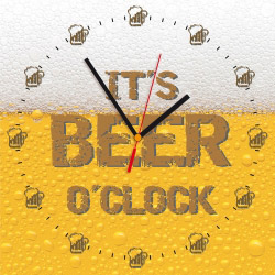 Wanduhr quadratisch - IT'S BEER O'CLOCK