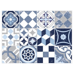 Tischset Vinyl bedruckt 40 x 30 cm - Motiv MOSAIK BEIGE-BLAU | Contento