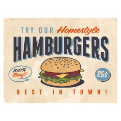 Tischset Vinyl HAMBURGERS