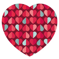 Individuelle Fußmatte "Herzen rot" mit Ihrem Namen oder Wunschtext 