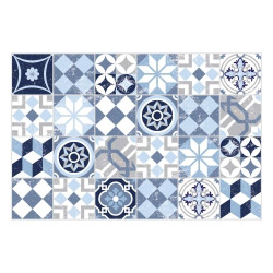 Vinyl Teppich MATTEO 60x90 cm Mosaik Blau