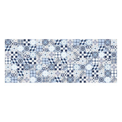 Vinyl Teppich MATTEO 70x180 cm Mosaik Blau