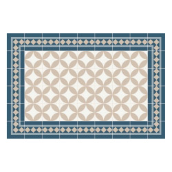 MATTEO Bodenmatte Vinyl bedruckt 60 x 90 cm - Mosaik Blau-Beige | Contento