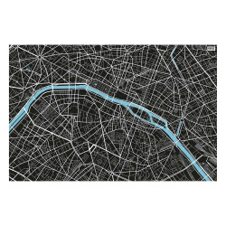 Vinyl Teppich MATTEO 118x180 cm Paris City Map S/W
