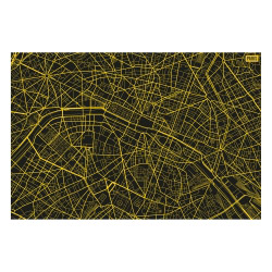 Vinyl Teppich MATTEO 90x135 cm Paris City Map Gelb