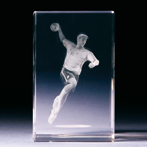 Glasblock - Handballspieler