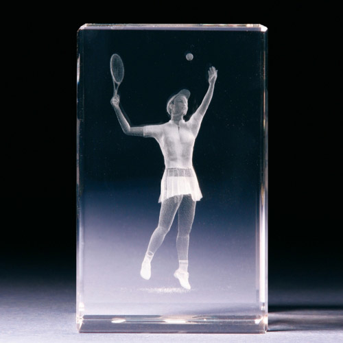 Glasblock - Tennisspielerin