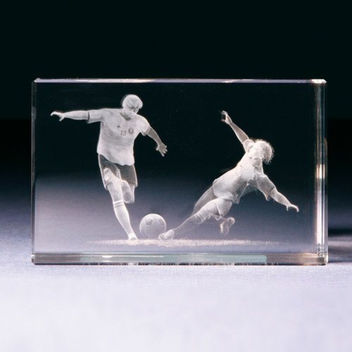 Glasblock - Fussballspieler Szene