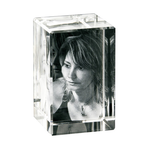 Foto in 3D Portrait-Glasblock - max. 2 Personen