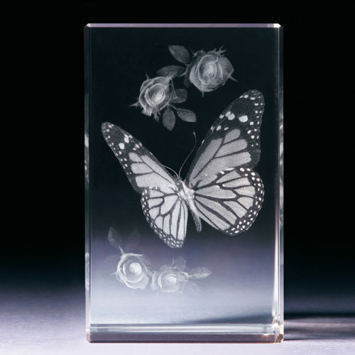 Glasblock - Schmetterling