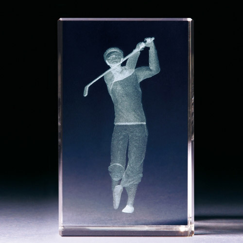 Glasblock - Golfer klassisch