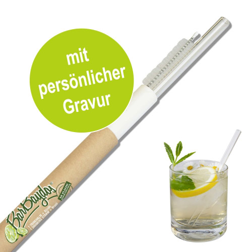 1 Glastrinkhalm mit persönlicher Gravur 150 mm 