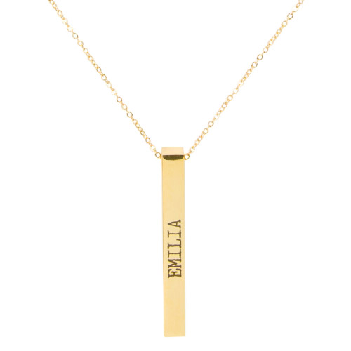 Halskette mit Gravur gold vertikal 