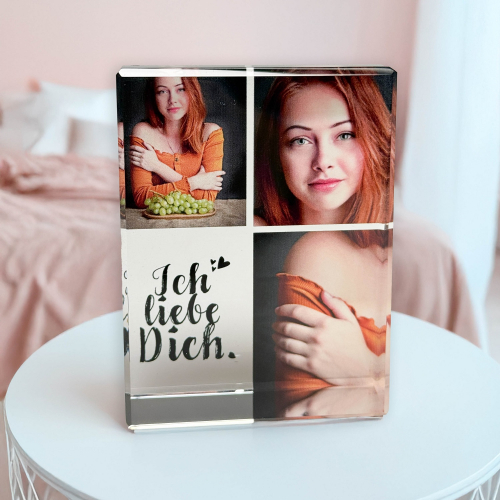 Glasframe mit Fotodruck - L hoch
