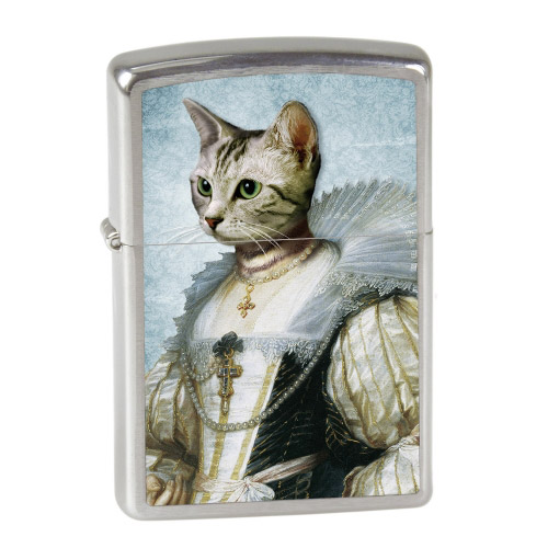 ZIPPO Feuerzeug - Katzen-Prinzessin blau