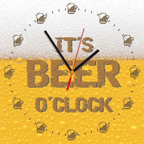 Wanduhr quadratisch - IT'S BEER O'CLOCK