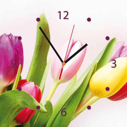  Wanduhr quadratisch - TULPEN