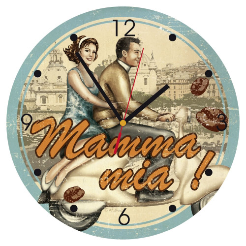 Wanduhr quadratisch - Mamma mia