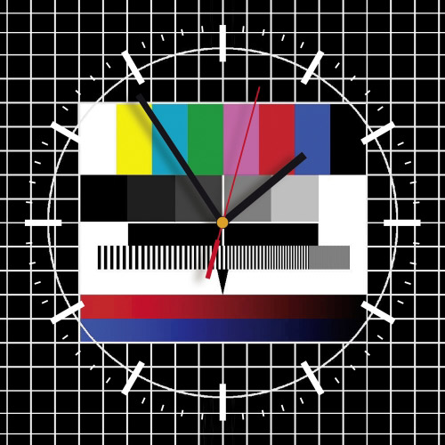 Wanduhr quadratisch - Fernseh Testbild