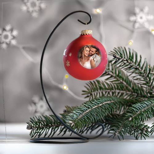 Personalisierte Weihnachtskugel mit Ständer - Geschenk zu Weihnachten