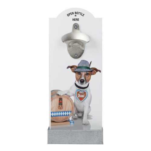 Wand-Flaschenöffner - Hund mit Fass