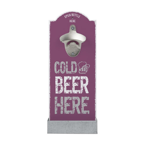 Wand-Flaschenöffner - Cold beer here