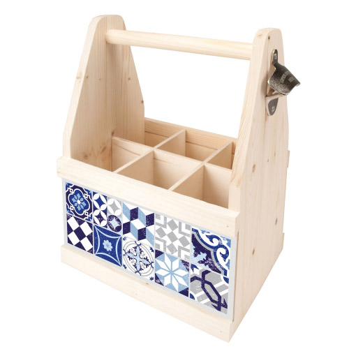 Beer Caddy MOSAIK GRAU-BLAU