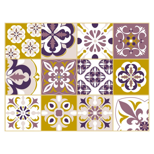 Tischset Vinyl MOSAIK LILA-OCKER