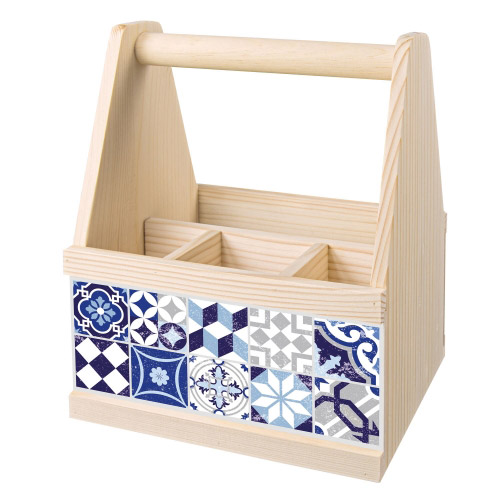 Besteck Caddy MOSAIK BLAU