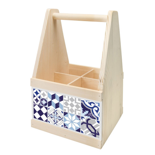 Wine Caddy MOSAIK BLAU