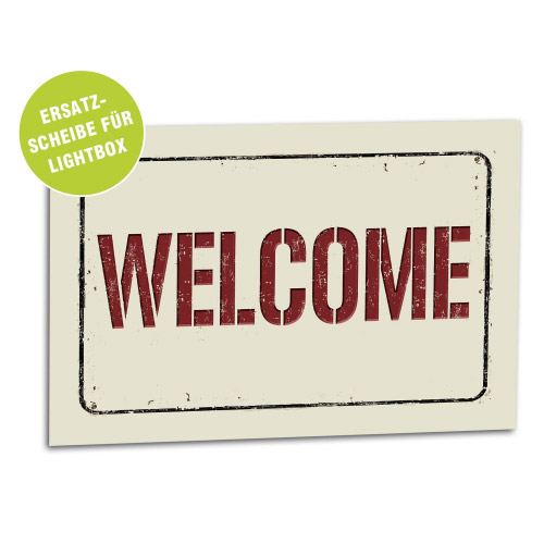 Acrylglasscheibe für Lightbox WELCOME 30x20 cm