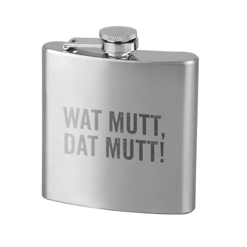 Flachmann Edelstahl WAT MUTT, DAT MUTT!