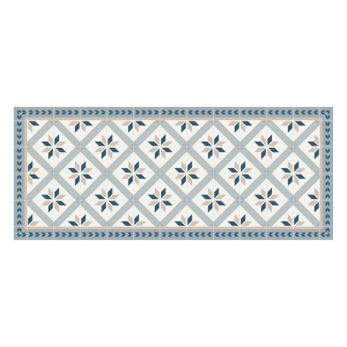 MATTEO Vinyl Teppich 50x120 cm - Fliesen 1 Blau