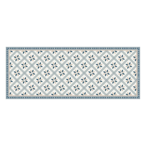 MATTEO Vinyl Teppich 70x180 cm - Fliesen 1 Blau
