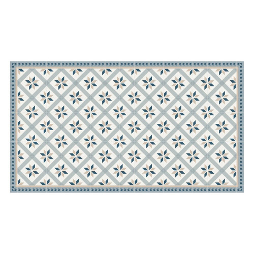 MATTEO Vinyl Teppich 90x160 cm - Fliesen 1 Blau
