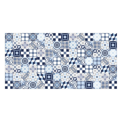 Vinyl Teppich MATTEO 70x140 cm Mosaik Blau