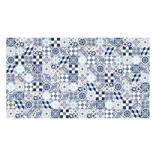 Vinyl Teppich MATTEO 90x160 cm Mosaik Blau