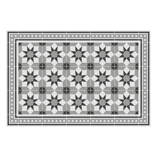 Vinyl Teppich MATTEO 40x60 cm Fliesen 6 Grau
