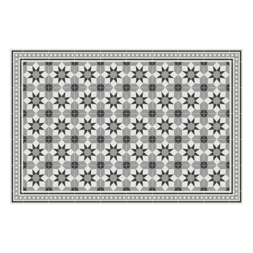 Vinyl Teppich MATTEO 90x135 cm Fliesen 6 Grau
