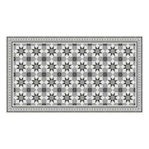 Vinyl Teppich MATTEO 90x160 cm Fliesen 6 Grau