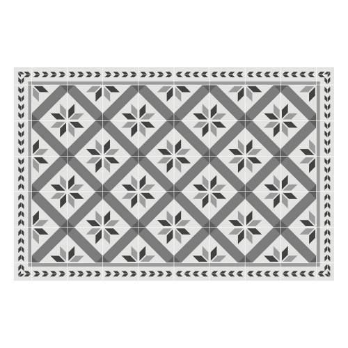 Vinyl Teppich MATTEO 60x90 cm Fliesen 1 Grau
